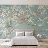 Photo Wallpaper 3D Hand-painted Oil Painting Cherry Blossoms Flowers Murals Living Room Bedroom Study Home Decor Papel De Parede