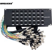 High Quality NMBJCKO Audio 4U Rack Mount 32 Channel TRS Combo Splitter Snake Cable - 5' and 15FT XLR Trunks (SARMSS-32x515)