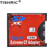 TISHRIC WiFi SD to CF Card Adapter MMC SDHC SDXC to Standard Compact Flash Type I Card Converter UDMA Card Reader For Camera