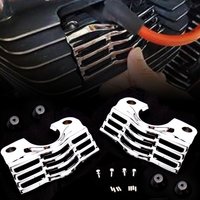 L/R FINNED SLOTTED HEAD BOLT SPARK PLUG COVERS FOR HARLEY TOURING ELECTRA STREET GLIDES ROAD KINGS 1999-2016
