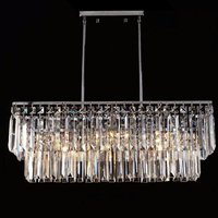 NEW Luxury rectangular K9 crystal chandelier LED glow pendant lamp living room bedroom E14 Chandeliers luminaire paragraph room