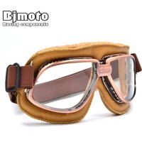 bjmoto 5 Colors Motorcycle Cruiser Scooter Biker motorcross Retro Vintage goggle glasses For sports goggle