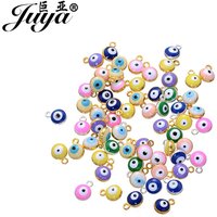 50pcs/lot 8mm Turkish Evil Eyes Charms Fit Pendant Bracelet Necklace Jewelry Making Supplies DIY Findings Handmade Accessories