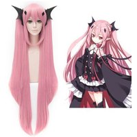 Seraph of the end Krul Tepes Cosplay Wigs Pink Women Heat Resistant Synthetic Hair Perucas Cosplay Wig +Wig Cap