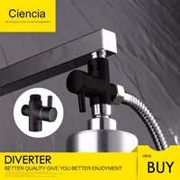Ciencia Brass Black 3-way Diverter Valve for Handheld Shower Head or Bath Tap Switch Outlet T Valve T Adapter