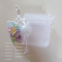 1000pcs White Gift Bags For Jewelry Bags And Packaging Organza Bag Drawstring Bag Wedding/Woman Travel Storage Display Pouches