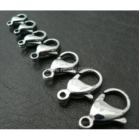 100pcs/ Lot 13mm Stainless Steel Lobster Clasp fit necklace Jewelry Findings Marking DIY