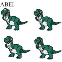 10pcs/lot Embroidered Dinosaur Patches Iron On Cartoon Animal Appliqued Boys Kids Jeans Coats Stickers DIY Sewing Accessories