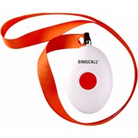 SINGCALL Wireless Nursing System, Medical Call Pager, Panic Button, Oval Rounded Shape Bell with the Necklace APE160