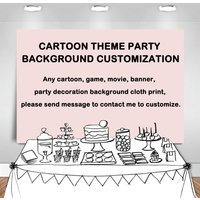 Birthday Party Photography Backdrop Girl or Boy Cartoon Decoration Backdrops Professional Custom Any Design Photo Background