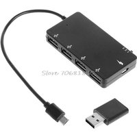 Micro USB OTG 4 Port Hub Power Charging Adapter Cable for Samsung Galaxy Phone