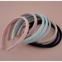 10PCS 12mm Pastel Colors Velvet Fabric Covered Plastic Hair Headbands hair hoops for Women girls fur hairbands