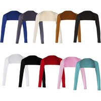 Fashion Women’s Soft One Piece Long Sleeved Elastic Modal Arm Warm Cover Shrug Hijab Islamic Tops Muslim Clothes for All Season