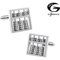 iGame Abacus Cuff Links Silver Color Brass Material Functional Tool Design Cufflinks Wholesale & Retail