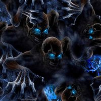 1PC 0.5m x 2m Blue Eyes Water Transfer Print Skull Film PVA Dipping Hydrographics