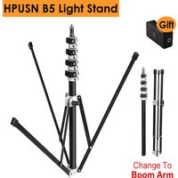 HPUSN B5 Collapsible 210cm Light Stand 6.9ft Metal Portable Foldable Tripod 5 section Boom Arm for Studio Flash Light Load 3KG