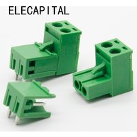 Free shipping 10 sets ht5.08 2pin Right angle Terminal plug type 300V 10A 5.08mm pitch connector pcb screw terminal block