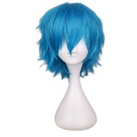 Short Men Green Blue Cosplay Wig Party Costume High Temperature Fiber Synthetic Hair Wigs
