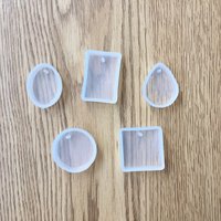 5Pcs/set Silicone Molds for Resin Crafting Clear Mold Set for Jewelry DIY Pendant Making Casting Craft Tool