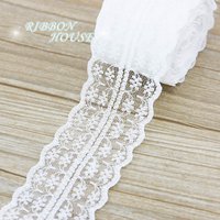 (5 yards/roll) 45mm White Cotton lace fabric Webbing Decoration Lovely gift packing Material