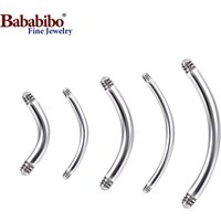 Barre de piercing incurvée ASTM F136 en titane hypoallergénique 14G/16G 6-16mm pour sourcil, rook, hélix, 10 pièces