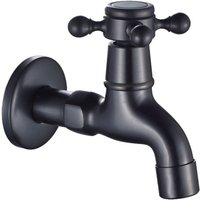 Longest Tap For Outdoor Garden Black Brass Wall Mount Bathroom Corner Washing Machine Faucet Bath Toilet Mop Pool Taps