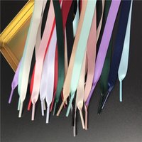 1Pair 1CM Width Satin Silk Ribbon Shoelaces 80/100/120/150CM Length Sneaker Sport Shoes Lace Adult Children's laces S2