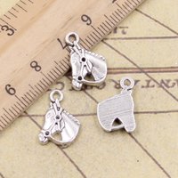 30pcs Charms Horse Head 17x13mm Tibetan Bronze Silver Color Pendants Antique Jewelry Making DIY Handmade Craft For Necklace