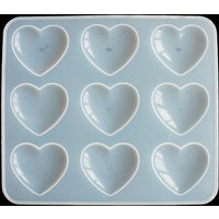 Silicone Mold 9pcs Heart DIY Epoxy Resin Crafts Jewelry Making Handmade Tools Mirror Crystal Molds Cake Fondant Chocolate