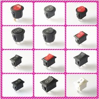 SPST KCD1 2PIN 3PIN On/Off Round/Square Plastic Rocker Switch DC AC 6A/250V Car Dash Dashboard DIY Toys Parts Dropshipping