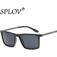 SPLOV Fashion oversize Polarized sunglasses Luxury square sunglasses men brand designer metal Unisex women mirror celebrity
