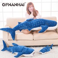 150cm Large Size Soft Shark Plush Toy Big Creative Blue Whale Stuffed Soft Shark Sea Fish Plush Pillow Lovely Children Baby Doll