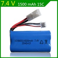 7.4V 1500mAh lithium power battery accessories FT009 remote control boat speedboat model aircraft 18650