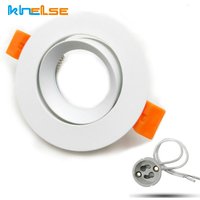 Plafonnier encastré rond blanc, fixation pour projecteur, GU10 MR16, douille de lampe, raccord, cadre réglable
