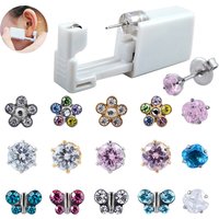 1Unit Safety Sterlised Disposable NO PAIN Piercing Device Machine Tools Easy Ear Piercer Sterile Bezel Crystal Stud Body Jewelry