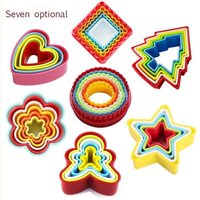 7 shape biscuits cake dessert shape food grade plastic mold cut chocolate jelly pudding mousse ring cut mold modeling gadget