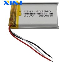 XINJ 3.7V 850mAh 802540 3 Wires Thermistor Polymer LiPo Li Lithium Battery For Bluetooth Phone Digital Camera Driving Recorder