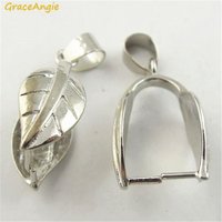 GraceAngie 8PCS 12PCS Copper Made Shiny Pinch Bail Leaf Shape Simplify Designed Handmade Jewelry Accessories