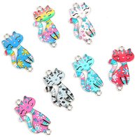 10pcs Cat Enamel Alloy Bracelets Connectors Animal Charms Fashion DIY Necklace Women Jewelry Accessories Finding 3*1.6cm