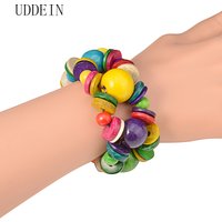 UDDEIN Vintage charms bracelet for women round wood jewelry bib beaded wholesale ethnic bohemian one direction strand bracelets