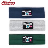 Geebro Baby Boys Girls camera Headbands Child Kids Soft Solid Cotton Elastic Headwear Fashion Hair Band Hair Accessories