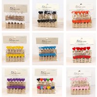 35x7mm DIY Love Red White Wood Clothes Pegs Clothespin Clips Office Party Decoration Accessories Photo Hanging Pegs