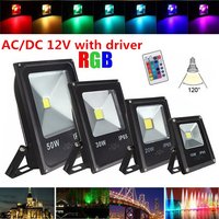 AC12V/DC12V 10W 20W 30W 50W RGB led flood light LED luminaire projector outdoor lamp RGB cool cold Warm white