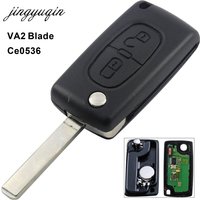 jingyuqin 2 Button VA2 Car Key For Citroen C2 C3 C4 PICASSO Remote Alarm Flip Auto Key Fob 433MHz ID 46 PCF7961 ASK Ce0536