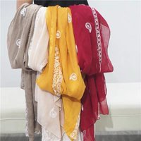 2026 Plain Embroider Cashew Floral Scarf Women Fashion Long Viscose Scarves Lady Stitch Shawls and Wraps Muslim Hijab Foulards