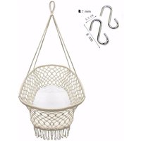Baby Crib Cradle, Hanging Bassinet and Portable Swing for Infant Nursery Rope Fringe Measures 35" L X 23.25" W X 14" H