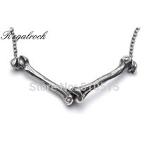 Gothic Femur Bone Necklace Walking Dead Zombie Anatomical Skeleton Daryl Dixon Pendant Goth Jewelry