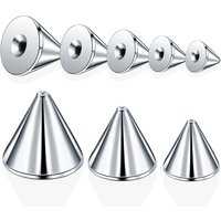 100pcs/lot Steel 14G 16G Nose Piercings Ear Studs Labret Ring Bar Earring Studs Cone Screw Balls Cones Replacement Attachments