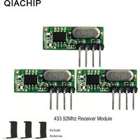 QIACHIP 3pcs 433Mhz RF Receiver Superheterodyne UHF ASK 433Mhz Remote Control Module Kit Small Size Low Power For Arduino Uno