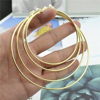 Clip Earrings for Women Without Piercing Super Large Small Big Circle Rose Gold Silver Black Plating Classic Trend Exaggeration